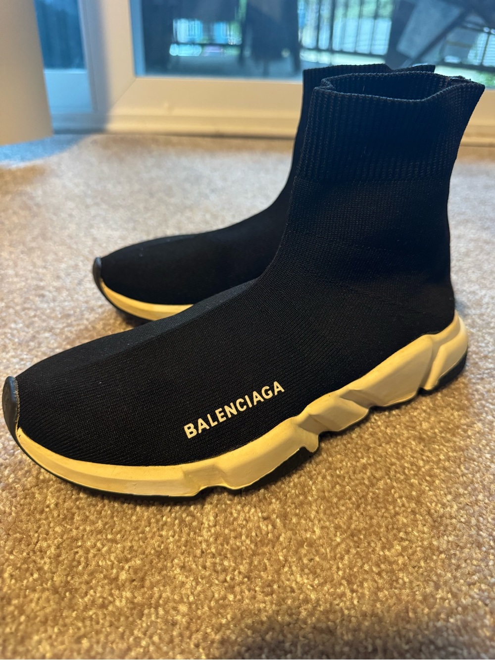 Balenciaga Black Knit Sock Sneakers size 7.5 Women- Authentic